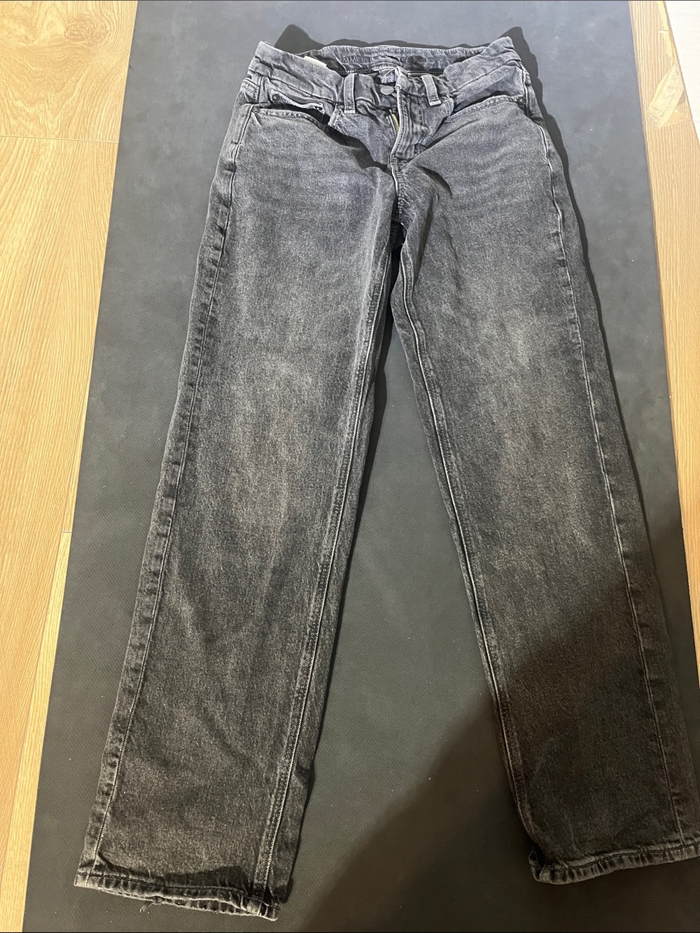 American Eagle Outfitters Men's Washed Black Straight Jeans